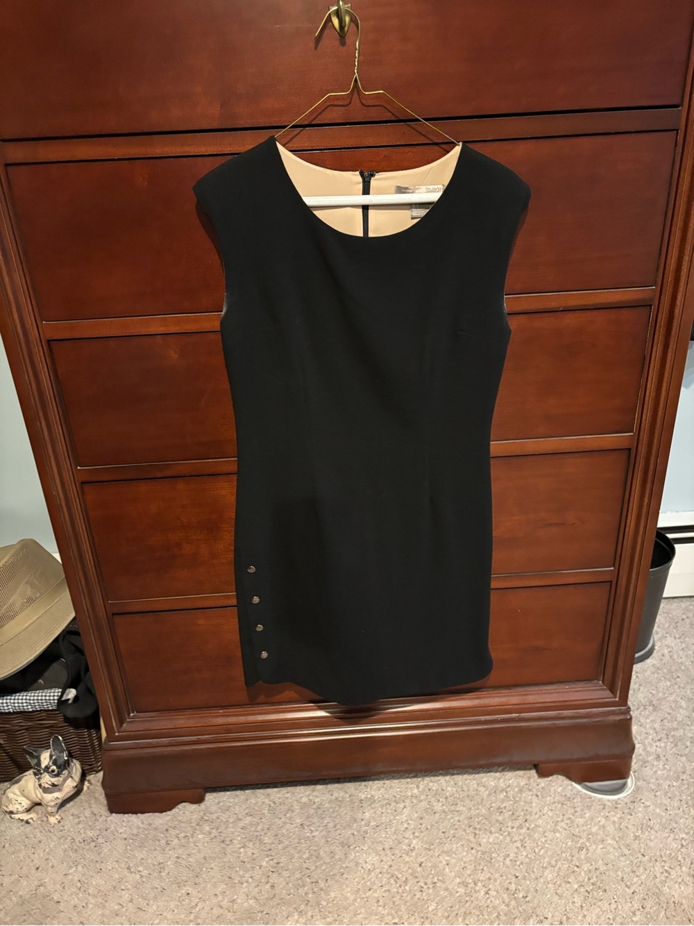 Forever 21 Black Sleeveless Shift Dress with Side Button Detail